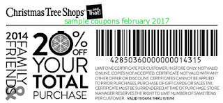 Christmas Tree Shops coupons february 2017