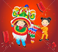 chinese new year lion dance card