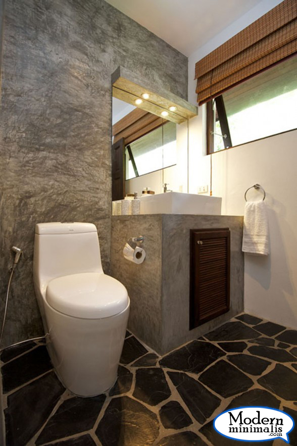 minimalist tropical villa toilet design