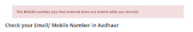 How to verify your Mobile number in Aadhaar?