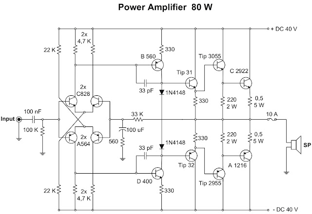  Power  Amplifier  80 Watt  skema  power  amplifier 