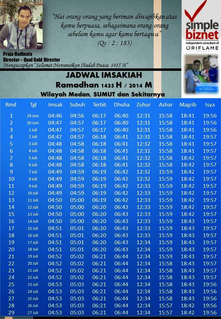 Jadwal Imsakiyah Ramadhan 1435 H / 2014 M : indonesia