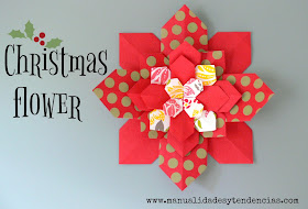 Christmas paper flower tutorial