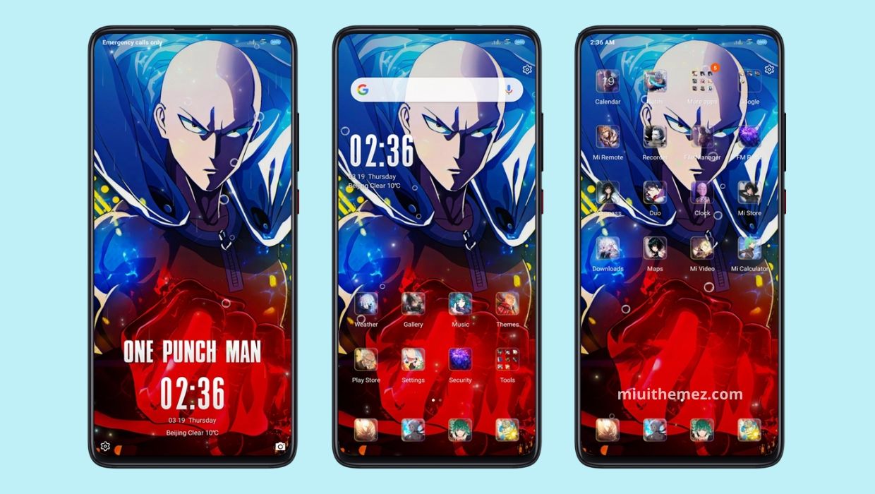 Saitama V11 Miui Theme Best One Punch Man Anime Theme