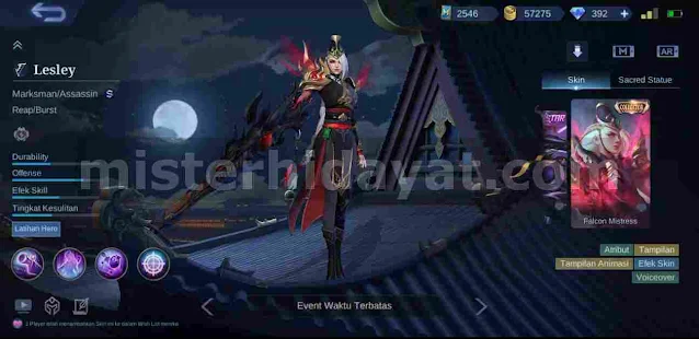 Script Skin Collector Lesley Falcon Mistress ML Patch Terbaru