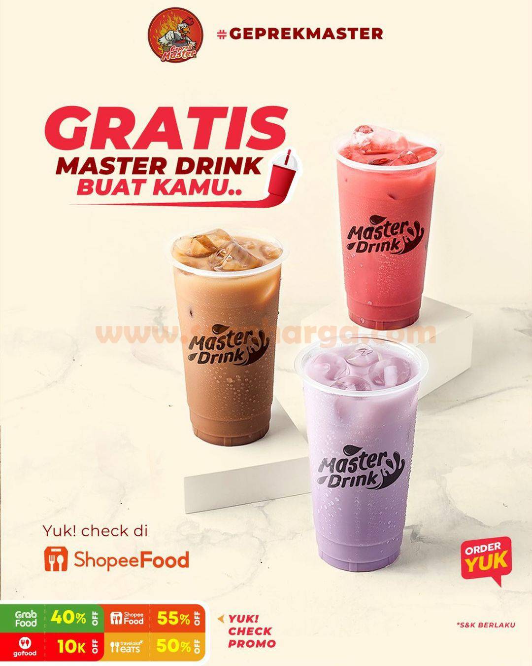 AYAM GEPREK MASTER Promo SHOPEEFOOD GRATIS Master Drink