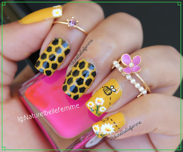 Honey bee nail art