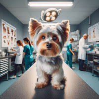 Perro pequeño en veterinario