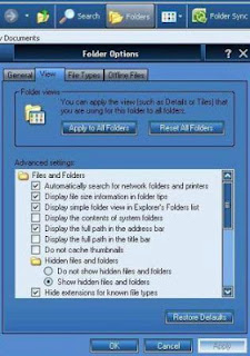 cara menyembunyikan folder di windows Xp