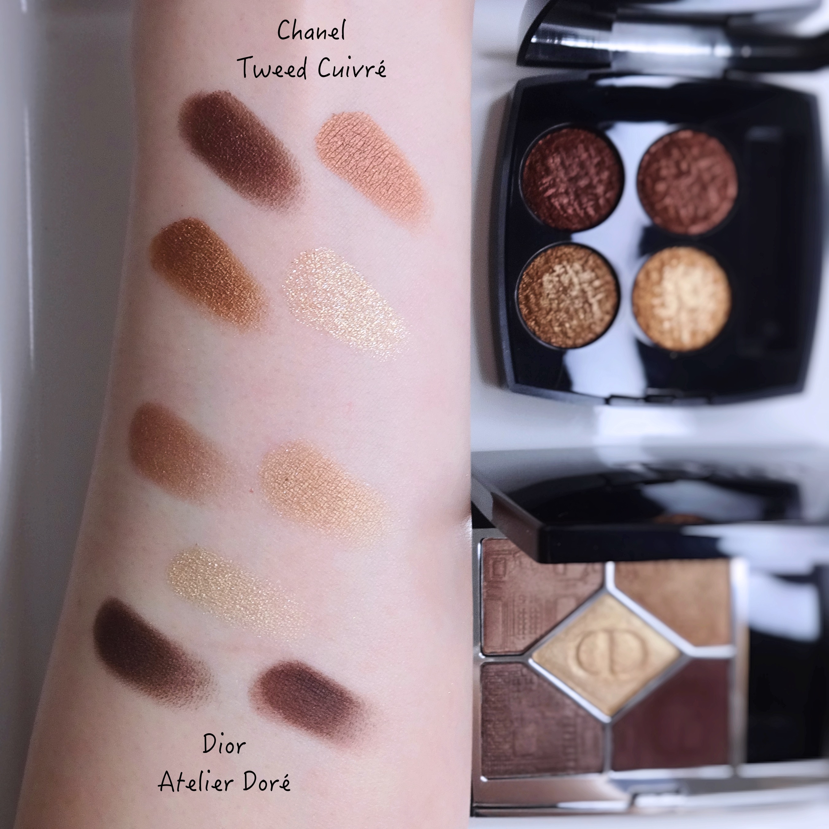 Chanel Tweed Cuivre comparison swatches