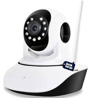 Best CT V380 Wifi HD720 P2P CCTV Camera with 2 Way Audio Motion Sensor Alarm and Micro SD Slot - Putih 