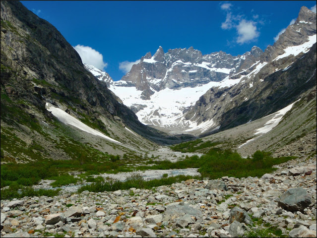 Vallon des Etançons, face sud de la Meije