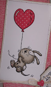 Romantic fancy fold card featuring dog with balloon (image from LOTV)