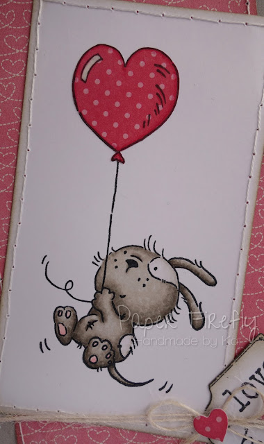 Romantic fancy fold card featuring dog with balloon (image from LOTV)