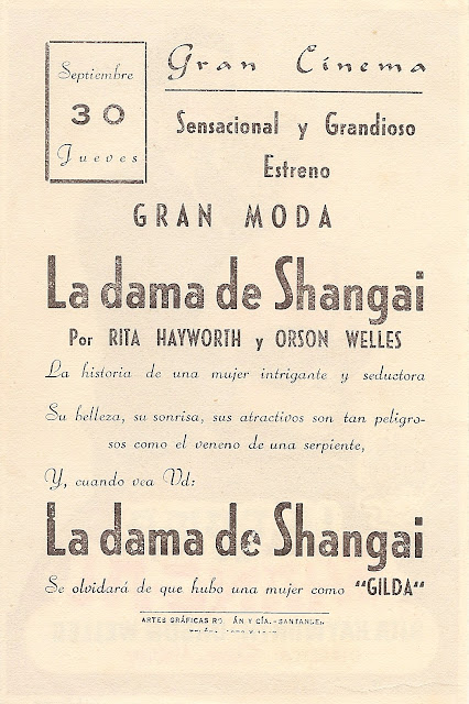 Programa de Cine - La Dama de Shanghai - Orson Welles - Rita Hayworth