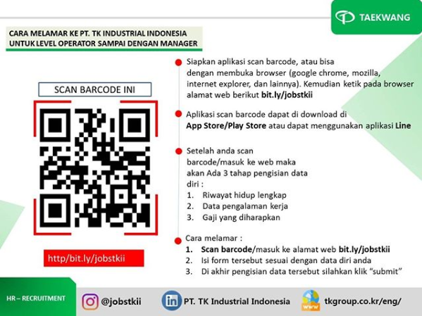 Cara Melamar Ke Pt Tk Industrial Indonesia Taekwang