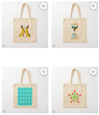 Cotton tote bags with prints