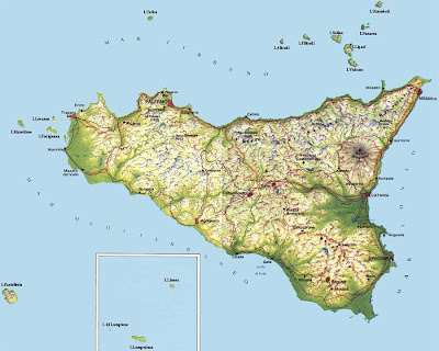 Sicilia Map Geography Regions