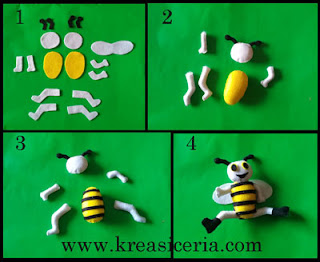 Gambar tutorial boneka lebah dari kain flanel