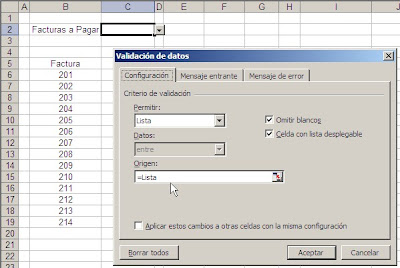 lista desplegable Excel