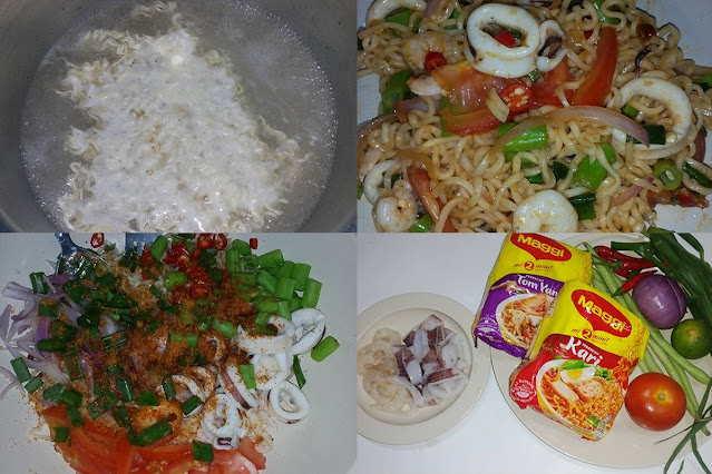 cara membuat kerabu maggi