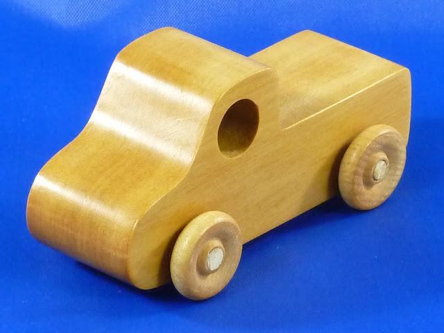 Left Front - Handmade Wooden Toy Truck - Play Pal - Pickup Truck