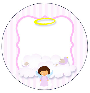 Brunette Angel Girl, Toppers or Free Printable Candy Bar Labels.