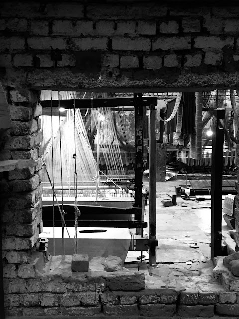 bricks, India, photography, hand loom, machines, perspective