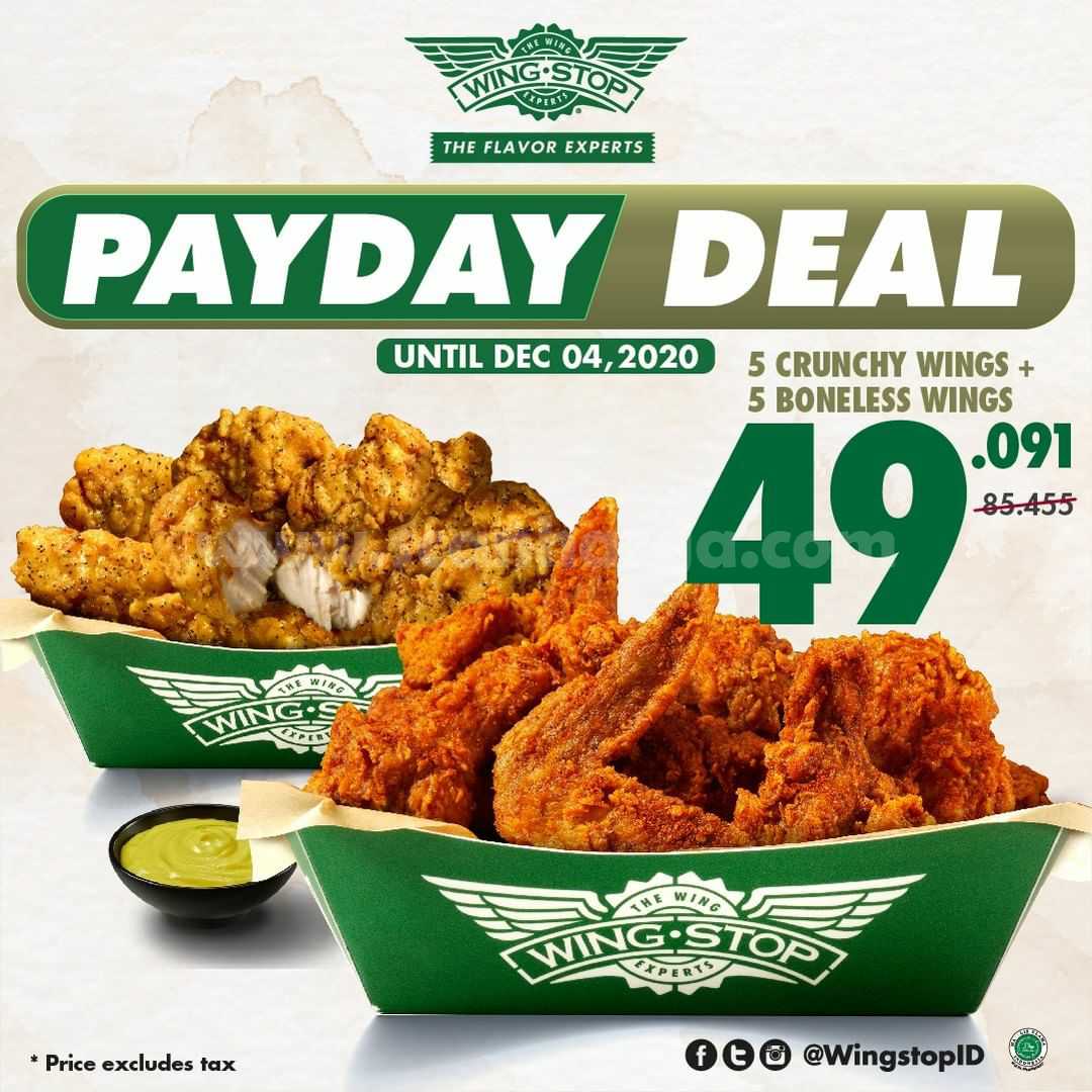 WINGSTOP PAYDAY DEAL Paket 10 Wings harga cuma Rp. 49.091*