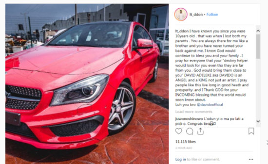 Davido Buys Lati A Benz. 