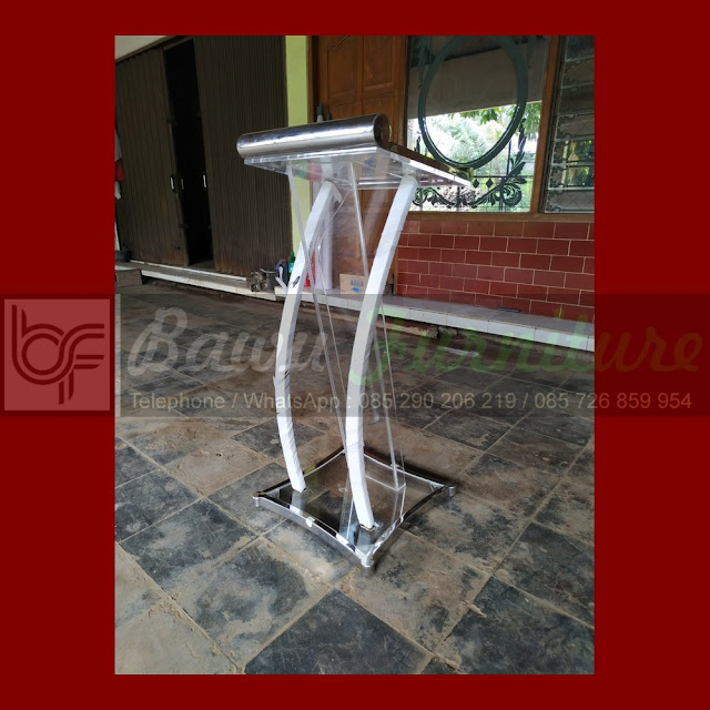 Podium Minimalis Stainless Akrilik