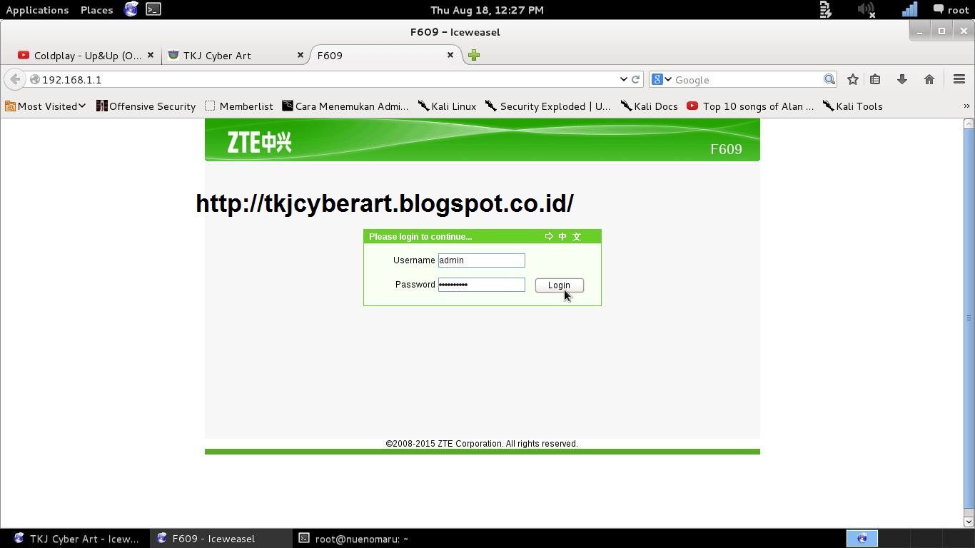 Cara Melihat Nomer Telkom Speedy Modem ZTE F660 & ZTE F609 melalui Admin Browser - exploit