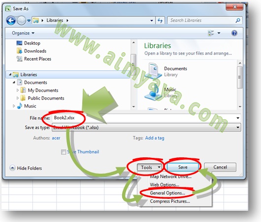 Microsoft Excel biasanya dipakai untuk sesuatu yang mempunyai sifat  keuangan atau finans Ahli Matematika Cara Memberi Password pada File Microsoft Excel