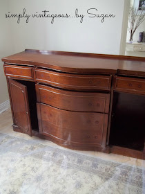 painted, before, after, mahogany,antique,sideboard,buffet,ascp,french linen,old white