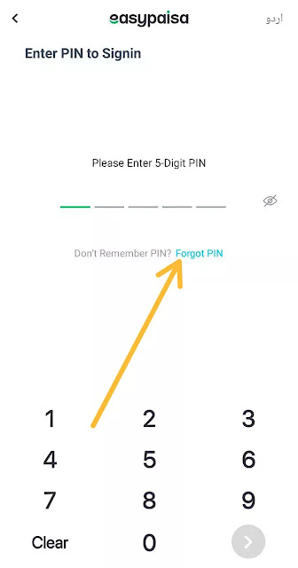 how to reset pin of easypaisa account