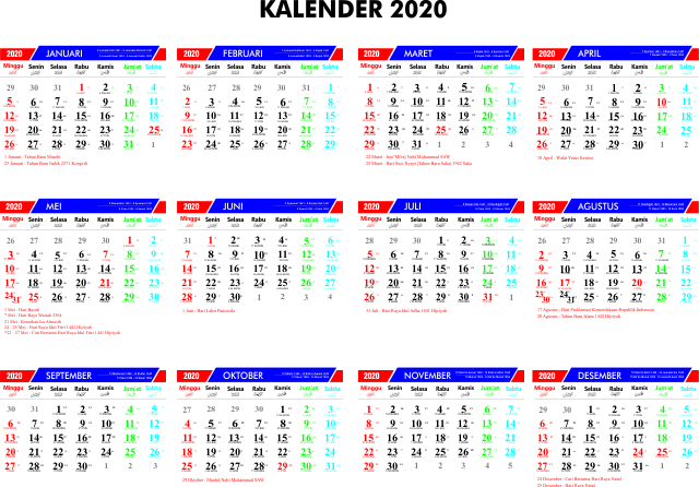  Kalender  2020  Lengkap HD  SosialPost
