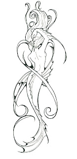 tribal mermaid tattoo art design