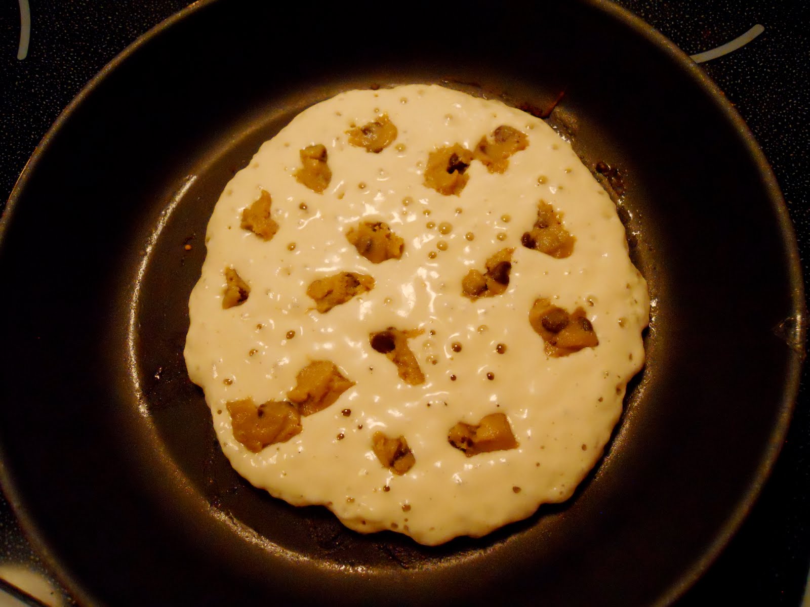 When aunt flip just over, jemima the dough you pancakes chocolate make the so chip pancake enough cookie  how to  cooks