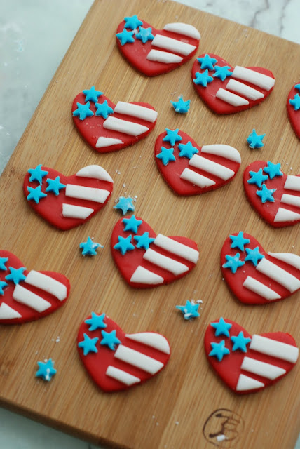 fondant american flag patriotic cupcake toppers