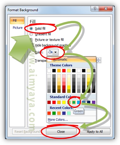  Gambar:  Cara mengganti warna background (latar) slide powerpoint