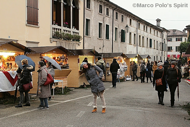 The Christmas wooden houses around Follina streets