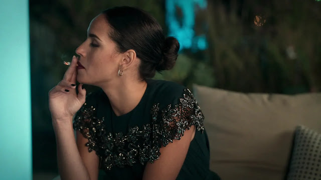 Alicia Vikander and Adria Arjona smoking in Irma Vep - S01E01 (16)