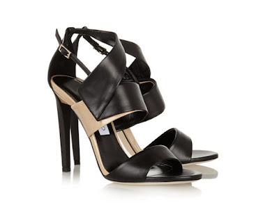 Jimmy Choo black and white trapeze stiletto sandals