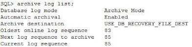 Archive log mode in oracle