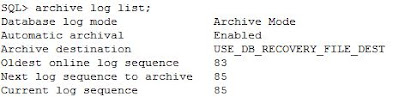 Archive log mode in oracle