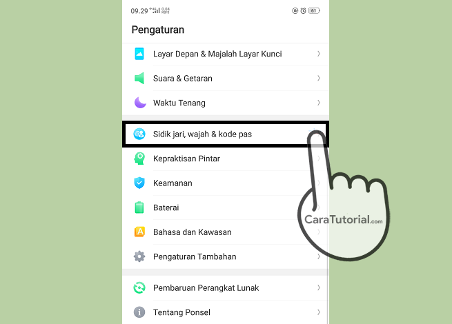 Cara Membuat Kunci Layar Sidik Jari di HP OPPO F9 Terbaru