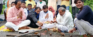 खेड़ापति मंदिर का स्वागत प्रवेश व्दार का भुमी पूजन किया