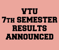 VTU Results 7th Semester B.E July 2015 Announced