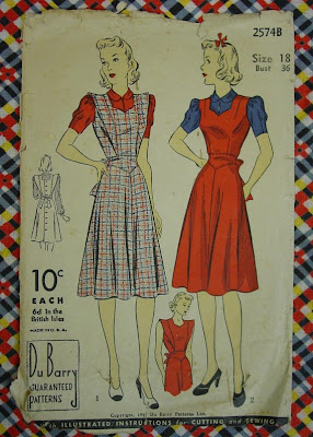 1940s pinafore sewing pattern 2574B DuBarry