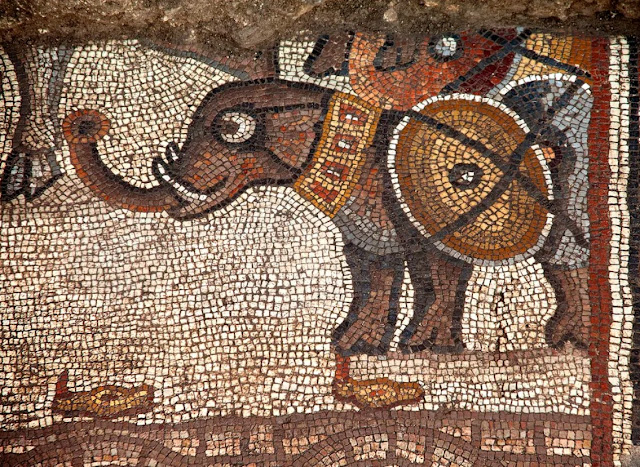 Мозаика V века, украшенная слонами и амурами